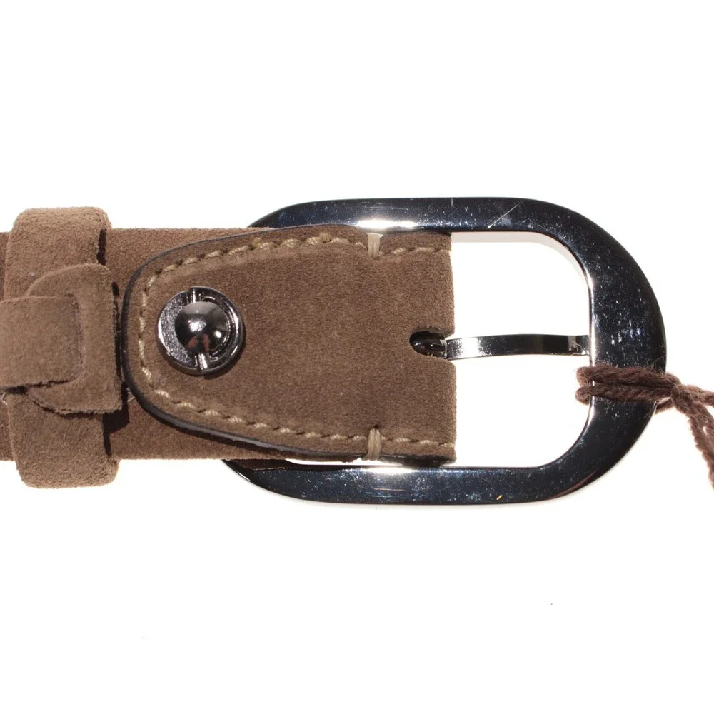 Di Bianco NWT Cut to Size Dress Belt In Solid Brown Suede Leather One Size